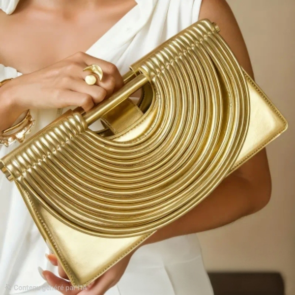 Handbags - Elegant Gold Women's Clutch